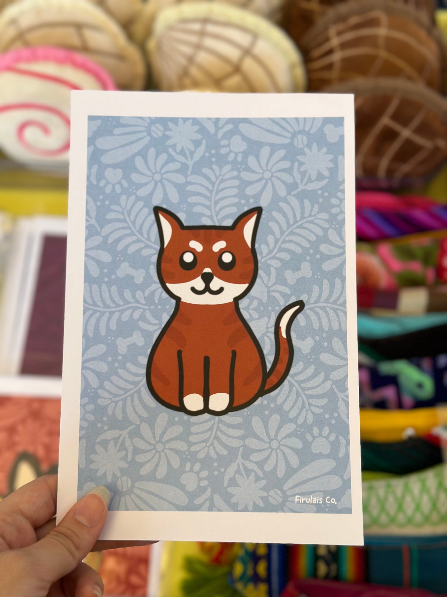 Orange cat art print