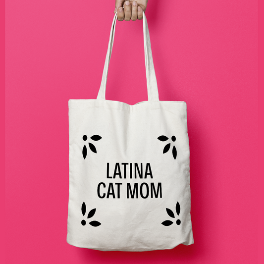 Latina cat mom tote bag